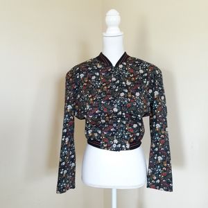 Vintage 1980's Crisca Floral Bomber Style Jacket